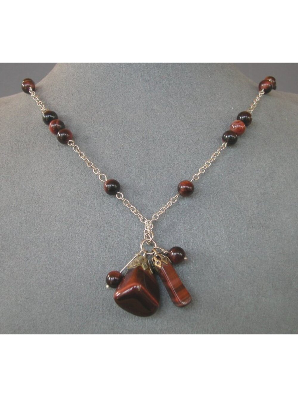Red Tigers Eye Necklace 20 inch